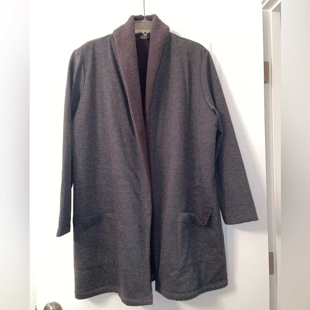 Cozy Charcoal Open Front Jacket